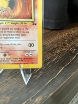 Pokemon Moltres Fossil Holo Rare Unlimited 12/62 1999 English 70 HP Card - Image 3