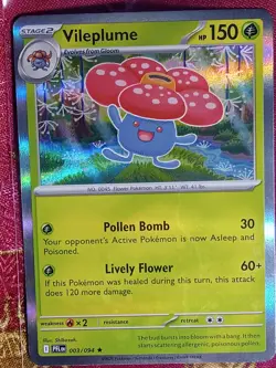 Hologram Foil Rare Vileplume 003/094 Phantasmal Flames Pokemon Pokemon tcg card - Image 1