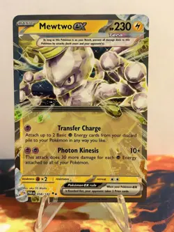 Pokemon TCG Mewtwo EX Paradox Rift Holo Card 058/182 Double Rare - Image 1