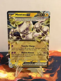 Pokemon TCG Mewtwo EX Paradox Rift Holo Card 058/182 Double Rare - Image 2