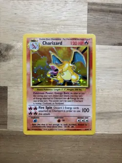 Pokemon TCG Charizard Base Set Holo Unlimited Rare Card 4/102 MP-HP Condition - Image 1
