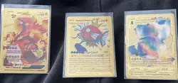 Charizard Darmanitan Magikarp Gold Foil Fan Art Collector Pokemon Card Lot (3) - Image 1