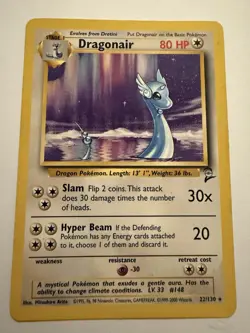 Pokemon Dragonair 22/130 Rare Non-Holo Card 1999 Base Set 2 - Image 1