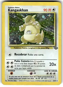 Pokemon TCG Kangaskhan Jungle Holo Card 5/64 Unlimited Rare CREASE HP - Image 1