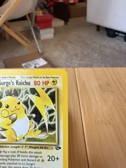 Pokemon Card Lt. Surge's Raichu Gym Challenge 11/132 Holo Unlimited Holo - Image 3