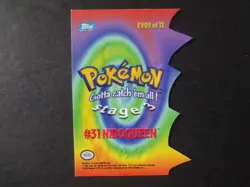 2000 Topps Pokemon Series 3 Die Cut #EV09 #31 Nidoqueen Chase Card TV Animation - Image 2