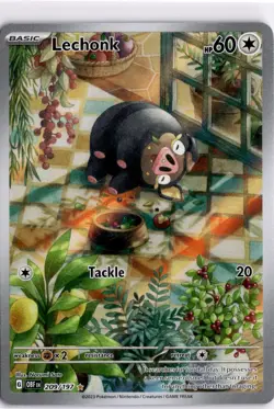 Lechonk 209/197 Obsidian Flames Illustration Rare Holo Pokemon TCG Card NM - Image 1