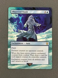 Observed Stasis MTG Final Fantasy Commander Hand Painted Borderless Altered Art - Image 1