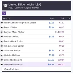 Magic The Gathering Terror - Alpha Edition - Image 2