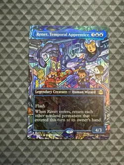 MTG Renet, Temporal Apprentice #0202 Foil Borderless Rare TMNT (TMT) - Image 1