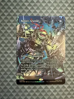 MTG Ronin’s Arsenal #0015 Foil Borderless Mythic TMNT Source Material (PZA) - Image 1