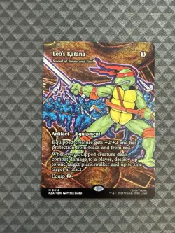 MTG Leo’s Katana #0018 Borderless Mythic TMNT Source Material (PZA) - Image 1
