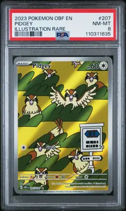 2023 Pokemon Pidgey Illustration Rare #207 PSA 8 - Image 1
