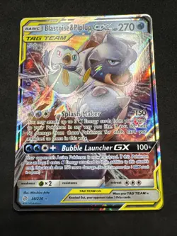 Pokemon Blastoise & Piplup GX 38/236 Sun And Moon Cosmic Eclipse Tag Team - Image 1