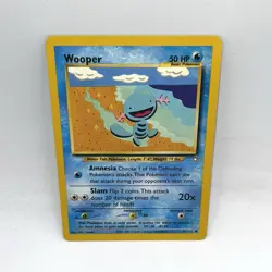 Pokemon Wooper 50HP Neo Genesis 82/111 Common Basic Regular Card - Image 1