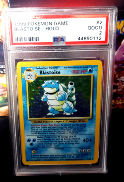 1999 Pokemon Base Set Blastoise HOLO #2 Good PSA 2 - Image 1