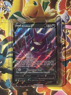 Pokemon Crobat V Ultra Rare Holo Full Art 104/189 Darkness Ablaze TCG - Image 1