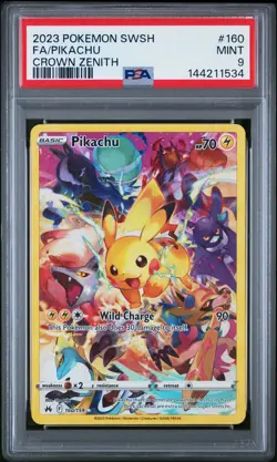 2023 POKEMON SWORD AND SHIELD CROWN ZENITH FA/PIKACHU #160 PSA MINT 9 - Image 1