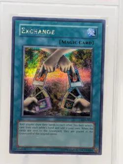 EXCHANGE PRISMATIC SECRET RARE 2002 YUGIOH THE ETERNAL DUELIST SOUL PROMO PSA 7 - Image 2