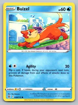 Pokemon TCG SWSH09: Brilliant Stars Buizel 038/172 - Image 1