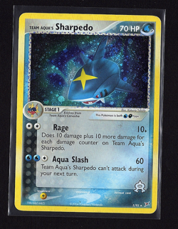 2004 Pokemon EX Team Magma Vs. Team Aqua Team Aqua's Sharpedo Holo #5/95 Rare - Image 1