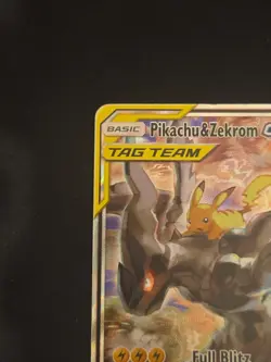 Pikachu & Zekrom GX Tag Team SM168 Black Star Promo Pokemon - MP - Image 2