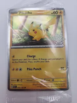 Pokemon TCG Pikachu 025/165 Promo Pokemon SV: Scarlet & Violet 151 Sealed - Image 1