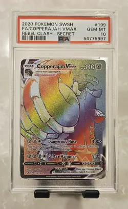2020 Pokemon SWSH Rebel Clash Copperajah VMAX #199 PSA 10 - Image 1