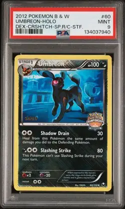 2012 Pokemon Dark Explorers Umbreon Holo Crosshatch Staff #60 PSA 9 - Image 1