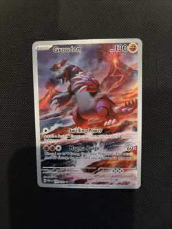 Pokemon TCG Groudon Illustration Rare Paradox Rift 199/182 NM Condition - Image 1