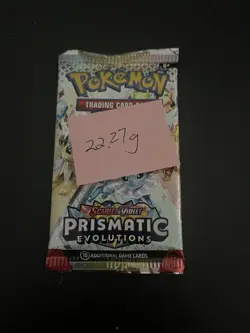 22.27g HEAVY Prismatic Evolutions Pokemon Sealed Booster Pack New - Image 3