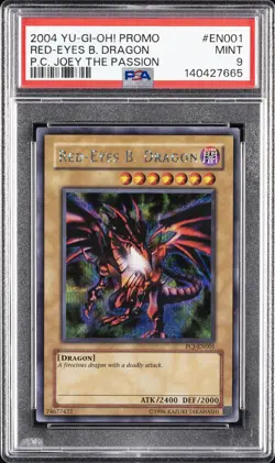 2004 YU-GI-OH! PROMO POWER OF CHAOS: JOEY THE PASSION RED-EYES B. DRAGON PSA 9 - Image 1