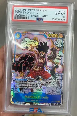 One Piece OP11 English Manga #118 Monkey D. Luffy PSA 10 GEM MINT - Image 1