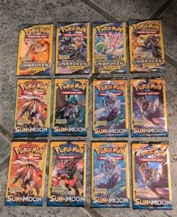 12-Pokemon Sun And Moon 3 Card Booster Packs 4-Unbroken Bonds, 8-Base Set-Sealed - Image 2