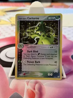 Pokemon Team Aqua's Cacturne 1/95 Team Magma vs Team Aqua Holo Rare NM TCG Card - Image 1