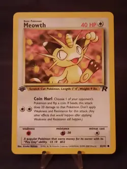 Pokemon Card Team Rocket Meowth #62/82 Common VLP-NM - Image 1