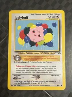 Pokemon TCG Igglybuff Neo Discovery Card 40/75 Vintage NM - Image 1