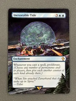 Inexorable Tide MTG Final Fantasy Commander Hand Painted Borderless Altered Art - Image 1