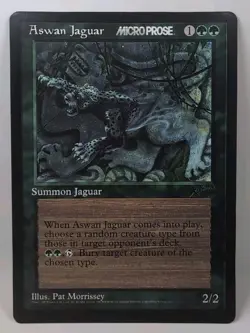 MTG Aswan Jaguar Oversized 6x9 NM Promo Micro Prose 1997 Magic The Gathering - Image 1