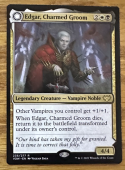 MTG Innistrad Crimson Vow, Edgar, Charmed Groom / Edgar -- Light Played - Image 1