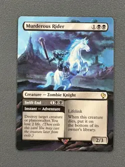 Murderous Rider Swift End MTG Final Fantasy Hand Painted Borderless Altered Art - Image 1