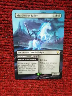 Murderous Rider Swift End MTG Final Fantasy Hand Painted Borderless Altered Art - Image 2