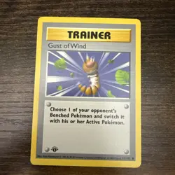LP* Pokemon Card Gust of Wind Base Set (Shadowless) 1st Edition 93/102 Non Holo - Image 1