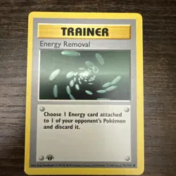 Pokemon TCG Energy Removal 92/102 Base Set Shadowless 1st Edition LP - Image 1