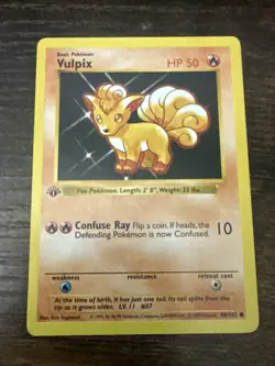Vulpix 1st Edition Shadowless 68/102 Base Set Regular LP - Pokemon Card - Image 1