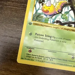 Pokemon Weedle Base Set First Edition Shadowless 69/102 LP Card - Image 5