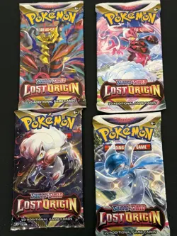 Pokemon TCG Lost Origin Booster Packs Sword & Shield SEALED Pack Art Set 4 packs - Image 1