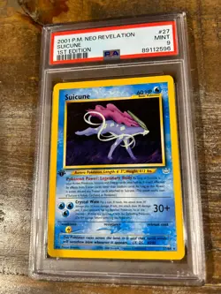 Pokemon 2001 Neo Revelation SUICUNE 1st Edition #27 PSA 9 Mint RARE - Image 1