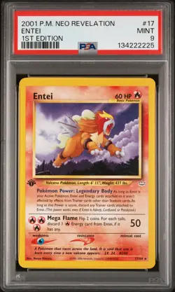 2001 POKEMON NEO REVELATION 1ST ED #17 ENTEI PSA 9 - Image 1