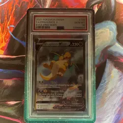 PSA 10 GEM MINT 2021 POKEMON SWORD & SHIELD EVOLVING SKIES #192 FA/DRAGONITE V - Image 1